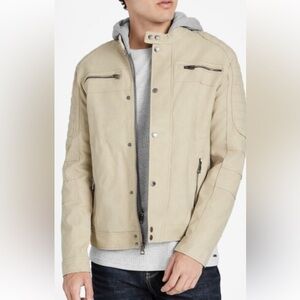 Guess‎ Beige Zippered Jacket men size xl